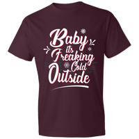Load image into Gallery viewer, Designs by MyUtopia Shout Out:Baby It&#39;s Freaking Cold Outside - Lightweight Unisex T-Shirt,Maroon / S,Adult Unisex T-Shirt
