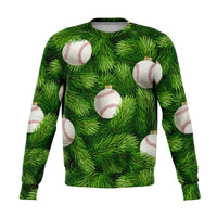 Load image into Gallery viewer, Designs by MyUtopia Shout Out:Baseball Christmas Tree - Funny Christmas Fleece Lined Fashion Sweatshirt,XS,Fashion Sweatshirt - AOP
