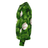 Load image into Gallery viewer, Designs by MyUtopia Shout Out:Baseball Christmas Tree - Funny Christmas Fleece Lined Fashion Sweatshirt
