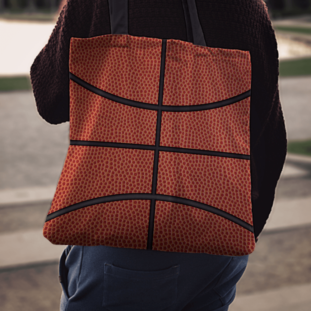 Designs by MyUtopia Shout Out:Basketball Fabric Totebag Reusable Shopping Tote