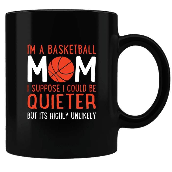 Designs by MyUtopia Shout Out:Basketball Mom Black Ceramic Coffee Mug