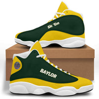 Load image into Gallery viewer, Designs by MyUtopia Shout Out:Baylor Sic &#39;Em Basketball Fan Microfiber Leather Hightop Sneakers,Women / 5 / Green,Leather Hightop Sneakers
