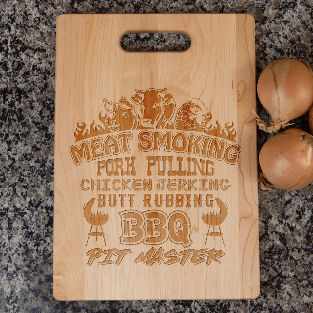 Designs by MyUtopia Shout Out:BBQ Pit Master Grilling Enthusiast Engraved Maple Cutting Board,6″ X 9″ / Maple,Cutting Board