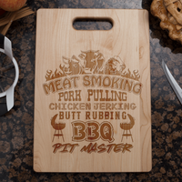 Load image into Gallery viewer, Designs by MyUtopia Shout Out:BBQ Pit Master Grilling Enthusiast Engraved Maple Cutting Board
