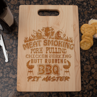 Load image into Gallery viewer, Designs by MyUtopia Shout Out:BBQ Pit Master Grilling Enthusiast Engraved Maple Cutting Board
