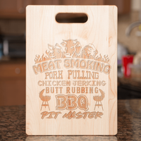 Load image into Gallery viewer, Designs by MyUtopia Shout Out:BBQ Pit Master Grilling Enthusiast Engraved Maple Cutting Board
