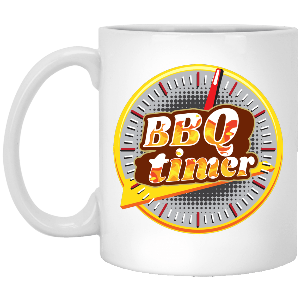 Designs by MyUtopia Shout Out:BBQ Timer 11 oz. White Mug,White / One Size,Ceramic Coffee Mug