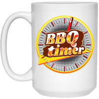 Load image into Gallery viewer, Designs by MyUtopia Shout Out:BBQ Timer Ceramic Coffee Mug - White,15 oz / White,Ceramic Coffee Mug
