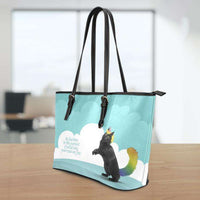Load image into Gallery viewer, Designs by MyUtopia Shout Out:Be Fearless in the Pursuit of What Sets Your Soul on Fire - Caticorn Art Faux Leather Totebag Purse

