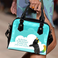 Load image into Gallery viewer, Designs by MyUtopia Shout Out:Be Fearless in the Pursuit of What Sets Your Soul on Fire - Caticorn Art Shoulder Handbag
