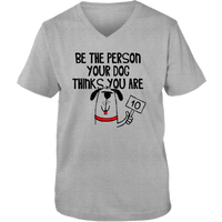 Load image into Gallery viewer, Designs by MyUtopia Shout Out:Be The Person Your Dog Thinks You Are Ladies V-Neck Tee,S / Athletic Heather,Ladies T-Shirts
