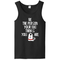 Load image into Gallery viewer, Designs by MyUtopia Shout Out:Be The Person Your Dog Thinks You Ladies Tank Top,Black / S,Tank Tops
