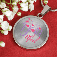 Load image into Gallery viewer, Designs by MyUtopia Shout Out:Be YOU Tiful Circle Personalized Engravable Keepsake Necklace
