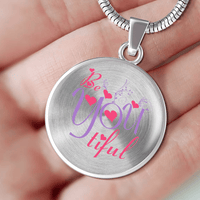 Load image into Gallery viewer, Designs by MyUtopia Shout Out:Be YOU Tiful Circle Personalized Engravable Keepsake Necklace
