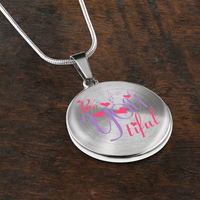 Load image into Gallery viewer, Designs by MyUtopia Shout Out:Be YOU Tiful Circle Personalized Engravable Keepsake Necklace
