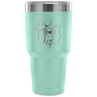 Load image into Gallery viewer, Designs by MyUtopia Shout Out:Be YOU Tiful Engraved Insulated Double Wall Steel Tumbler Travel Mug,Teal / 30 Oz,Polar Camel Tumbler
