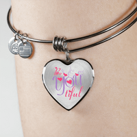 Load image into Gallery viewer, Designs by MyUtopia Shout Out:Be YOU tiful Inspirational Stainless Steel Heart Bangle Necklace
