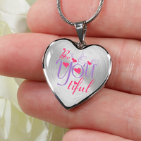 Load image into Gallery viewer, Designs by MyUtopia Shout Out:Be YOU tiful Inspirational Stainless Steel Heart Bangle Necklace
