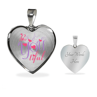 Load image into Gallery viewer, Designs by MyUtopia Shout Out:Be YOU tiful Inspirational Stainless Steel Heart Bangle Necklace,Silver Necklace / Yes,Necklace
