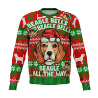 Load image into Gallery viewer, Designs by MyUtopia Shout Out:Beagle Bells - Funny Christmas Fleece Lined Fashion Sweatshirt,XS,Fashion Sweatshirt - AOP

