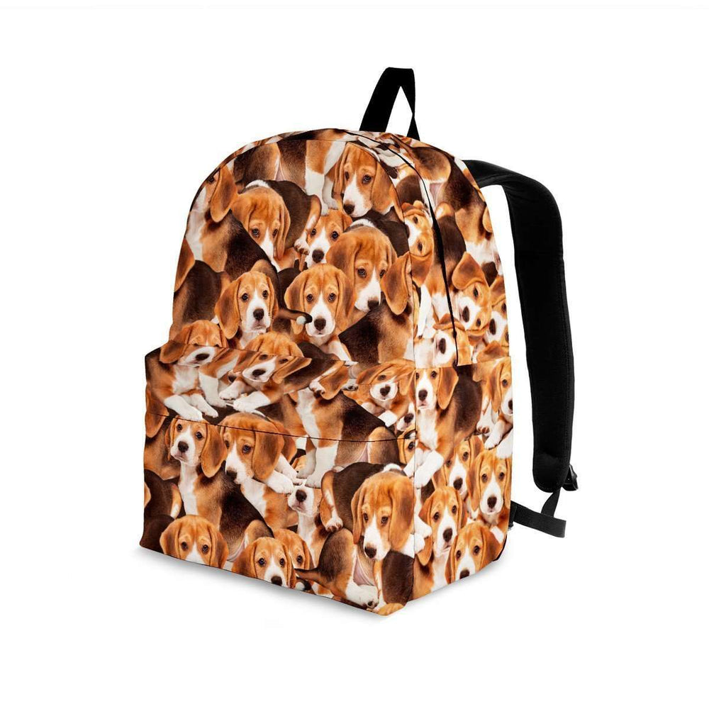 Designs by MyUtopia Shout Out:Beagles all over print Backpack,Large (18 x 14 x 8 inches) / Adult (Ages 13+) / Brown,Backpacks