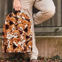 Load image into Gallery viewer, Designs by MyUtopia Shout Out:Beagles all over print Backpack
