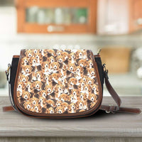 Load image into Gallery viewer, Designs by MyUtopia Shout Out:Beagles all over print Canvas Saddlebag Style Crossbody Purse
