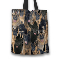 Load image into Gallery viewer, Designs by MyUtopia Shout Out:Beagles all over print Dog Collage Fabric Totebag Reusable Shopping Tote,German Shepherd Collage,Reusable Fabric Shopping Tote Bag
