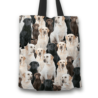 Load image into Gallery viewer, Designs by MyUtopia Shout Out:Beagles all over print Dog Collage Fabric Totebag Reusable Shopping Tote,Labrador Retriever Collage,Reusable Fabric Shopping Tote Bag
