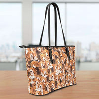 Load image into Gallery viewer, Designs by MyUtopia Shout Out:Beagles All Over Print Faux Leather Totebag Purse
