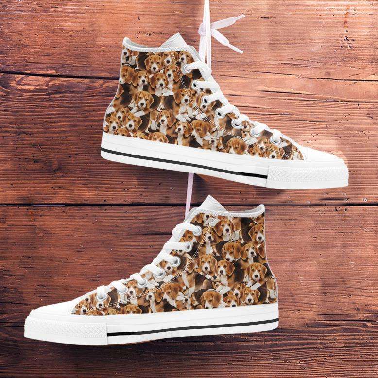 Designs by MyUtopia Shout Out:Beagles Canvas Canvas High Top Shoes