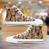 Load image into Gallery viewer, Designs by MyUtopia Shout Out:Beagles Canvas Canvas High Top Shoes
