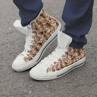 Load image into Gallery viewer, Designs by MyUtopia Shout Out:Beagles Canvas Canvas High Top Shoes,Men&#39;s / Men&#39;s US 8 (EU40) / Brown,High Top Sneakers

