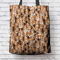 Load image into Gallery viewer, Designs by MyUtopia Shout Out:Beagles Fabric Totebag Reusable Shopping Tote
