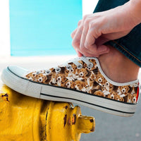 Load image into Gallery viewer, Designs by MyUtopia Shout Out:Beagles Low Cut,Men&#39;s / Men&#39;s US8 (EU40) / Brown,Lowtop Shoes
