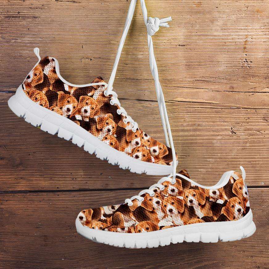 Designs by MyUtopia Shout Out:Beagles Running Shoes,Kid's / Kid's 11 CHILD (EU28) / Brown,Running Shoes