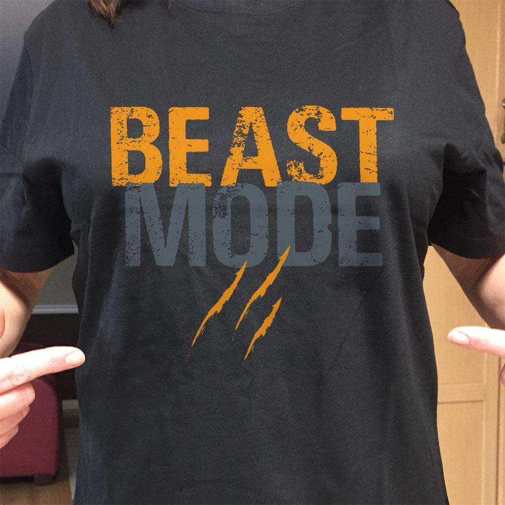 Designs by MyUtopia Shout Out:Beast Mode Adult Unisex Black T-Shirt