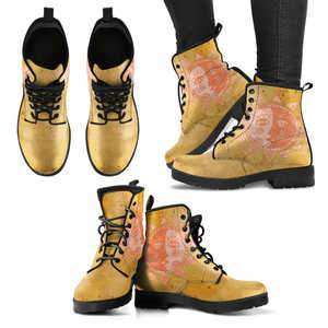 Designs by MyUtopia Shout Out:Beige Sun Moon Handcrafted Boots