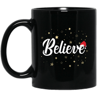Load image into Gallery viewer, Designs by MyUtopia Shout Out:Believe - Ceramic Coffee Mug - Black,11 oz / Black,Ceramic Coffee Mug
