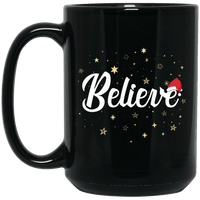 Load image into Gallery viewer, Designs by MyUtopia Shout Out:Believe - Ceramic Coffee Mug - Black,15 oz / Black,Ceramic Coffee Mug
