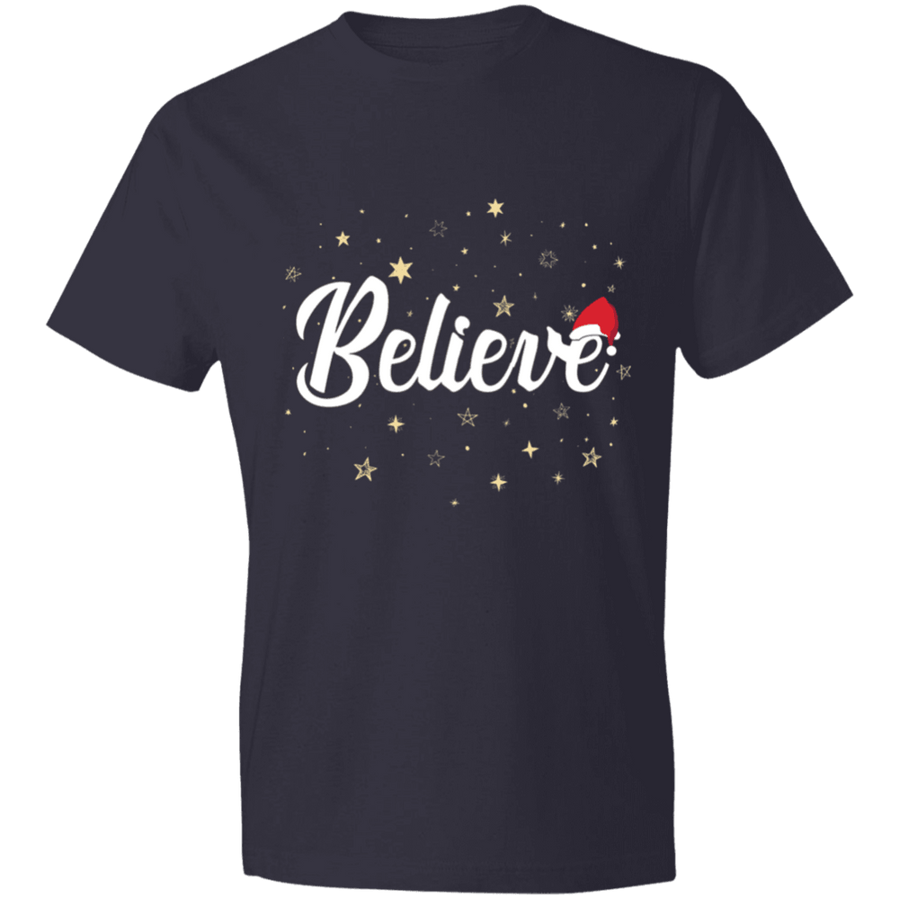 Designs by MyUtopia Shout Out:Believe - Lightweight Unisex T-Shirt,Navy / S,Adult Unisex T-Shirt