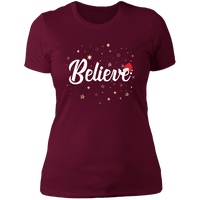 Load image into Gallery viewer, Designs by MyUtopia Shout Out:Believe - Ultra Cotton Ladies&#39; T-Shirt,Maroon / X-Small,Ladies T-Shirts
