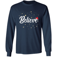 Load image into Gallery viewer, Designs by MyUtopia Shout Out:Believe - Ultra Cotton Long Sleeve T-Shirt,Navy / S,Long Sleeve T-Shirts
