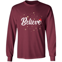 Load image into Gallery viewer, Designs by MyUtopia Shout Out:Believe - Ultra Cotton Long Sleeve T-Shirt,Maroon / S,Long Sleeve T-Shirts
