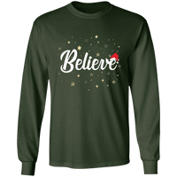 Load image into Gallery viewer, Designs by MyUtopia Shout Out:Believe - Ultra Cotton Long Sleeve T-Shirt,Forest Green / S,Long Sleeve T-Shirts
