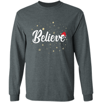 Load image into Gallery viewer, Designs by MyUtopia Shout Out:Believe - Ultra Cotton Long Sleeve T-Shirt,Dark Heather / S,Long Sleeve T-Shirts
