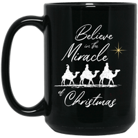 Load image into Gallery viewer, Designs by MyUtopia Shout Out:Believe in the Miracle - Ceramic Coffee Mug - Black,Black / 15 oz,Apparel
