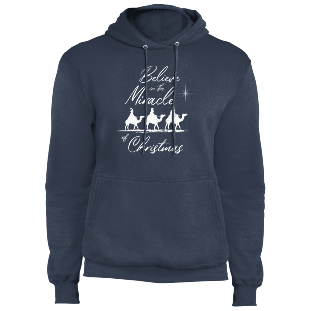Designs by MyUtopia Shout Out:Believe in the Miracle - Core Fleece Unisex Pullover Hoodie,Navy / S,Sweatshirts