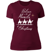 Load image into Gallery viewer, Designs by MyUtopia Shout Out:Believe in the Miracle - Ultra Cotton Ladies&#39; T-Shirt,Maroon / X-Small,Ladies T-Shirts
