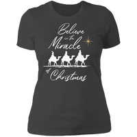 Load image into Gallery viewer, Designs by MyUtopia Shout Out:Believe in the Miracle - Ultra Cotton Ladies&#39; T-Shirt,Heavy Metal / X-Small,Ladies T-Shirts
